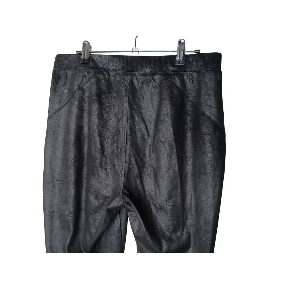 Free People OB1015172 Faux Suede Vegan Pants Size L Black Stretch Jegging - Picture 8 of 13